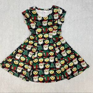 Justice holiday emoji girls dress